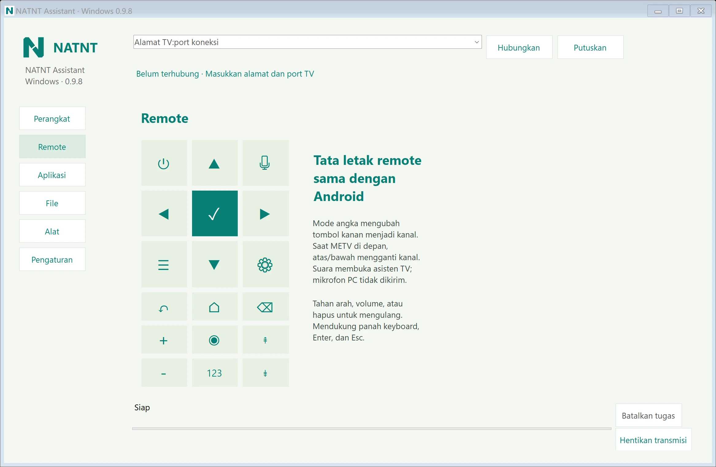 Aplikasi Windows 0.9.8 · Bahasa Indonesia